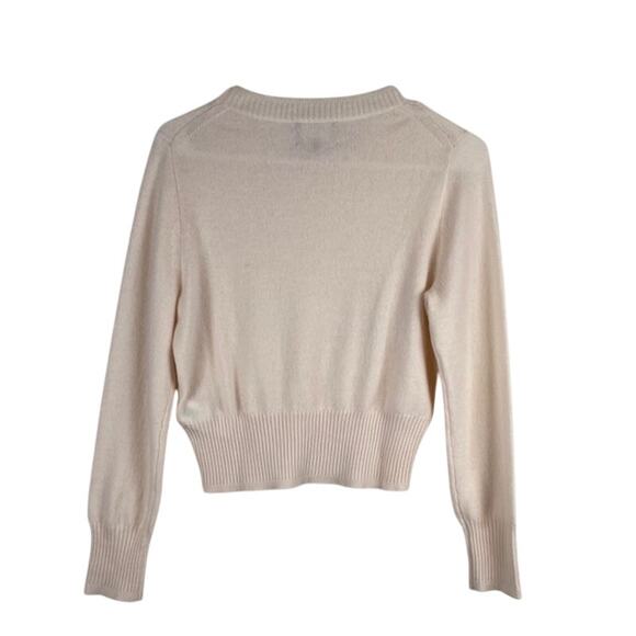 J. Crew Women's Cream Cashmere Cropped Sweater - Picture 3 of 6